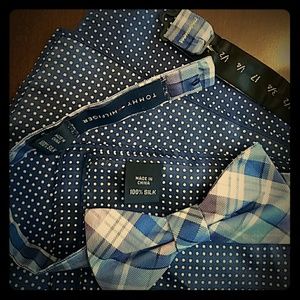 Silk bow tie and pocket square